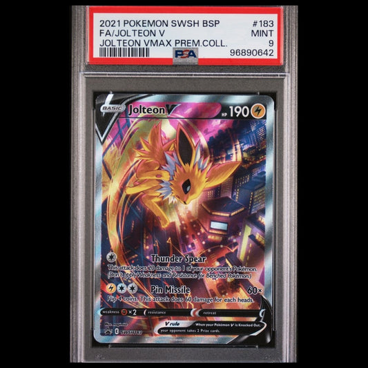 2021 POKEMON SWSH BLACK STAR PROMO #183 FULL ART/JOLTEON V PSA 9